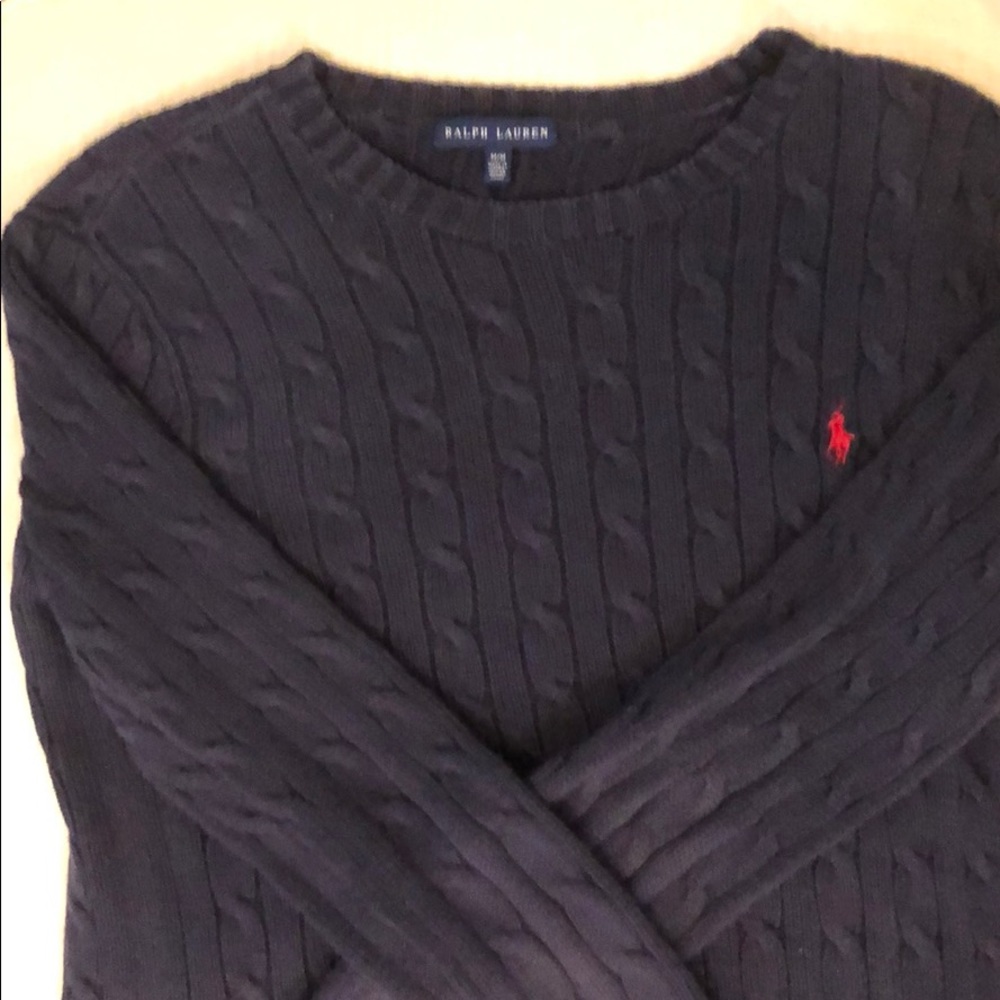 A crew neck Ralph Lauren sweater in navy